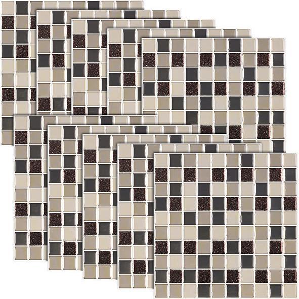 Actual product image Infactory Self-adhesive 3D mosaic tile stickers, set of 3 (25 x 25 cm)