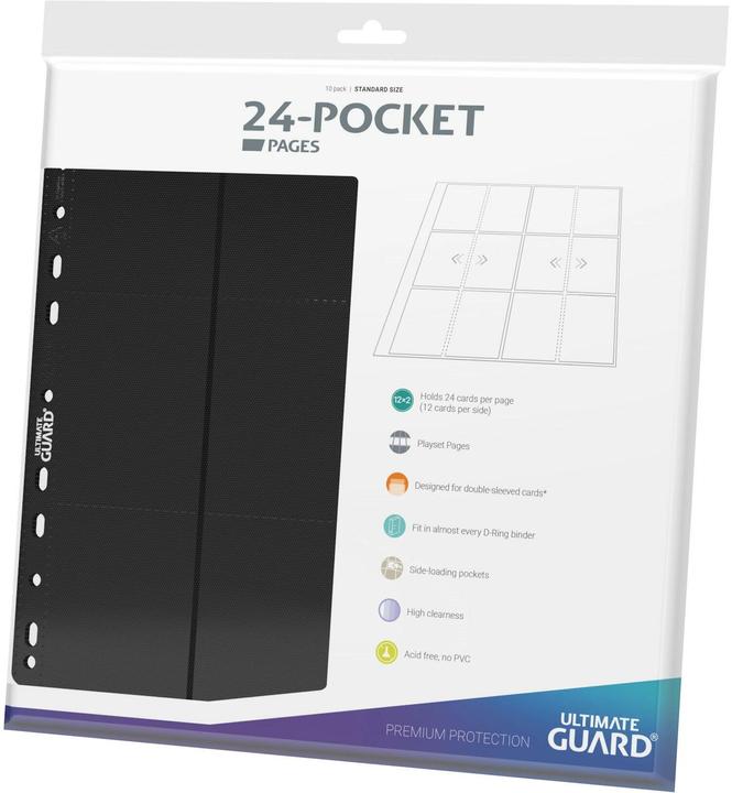 Image du produit Ultimate Guard Pochettes pour classeurs 24-Pocket QuadRow Pages Noir 10 pcs.