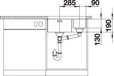 Actual product image Blanco Andano 340/180-U (Undermount sink, 44 cm, 58.50 cm)