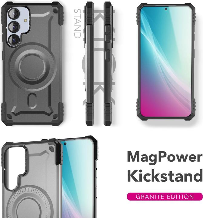 Immagine prodotto Nalia Granite - Armor Panzer Hülle mit MagSafe Ring und Ständer - Military Hardcase (Samsung Galaxy S25)