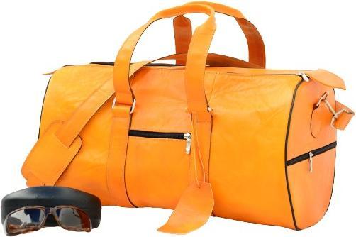 Only-Bags.Store Reisetasche aus gelbem Leder, Wochenendtasche aus gelbem Leder, Reisetasche