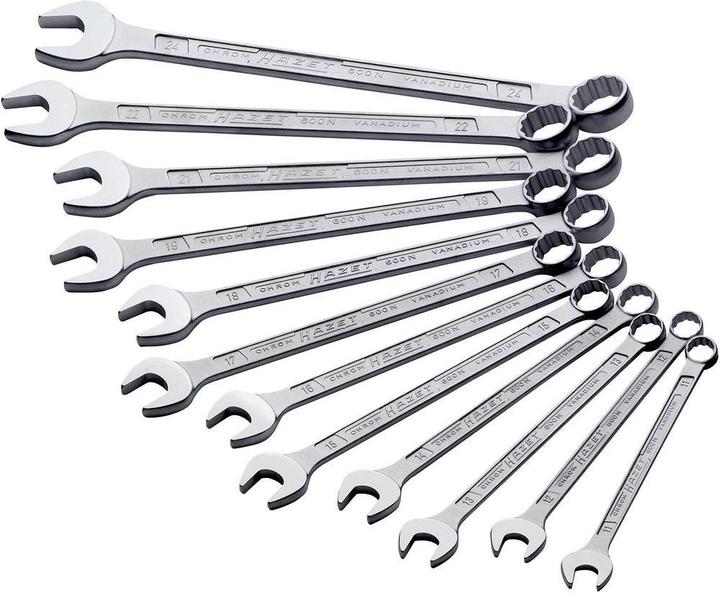 Actual product image HAZET Combination wrench set 600N/12N ∙ Outside 12-point traction profile ∙ 10 - 22 ∙ Number of too… (10 mm, 11 mm, 12 mm, 13 mm, 16 mm, 17 mm, 18 mm, 19 mm, 21 mm, 22 mm, 14 mm, 15 mm)