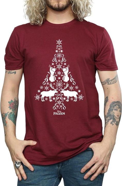 Actual product image Disney Mens Frozen Christmas Tree T-Shirt (S)