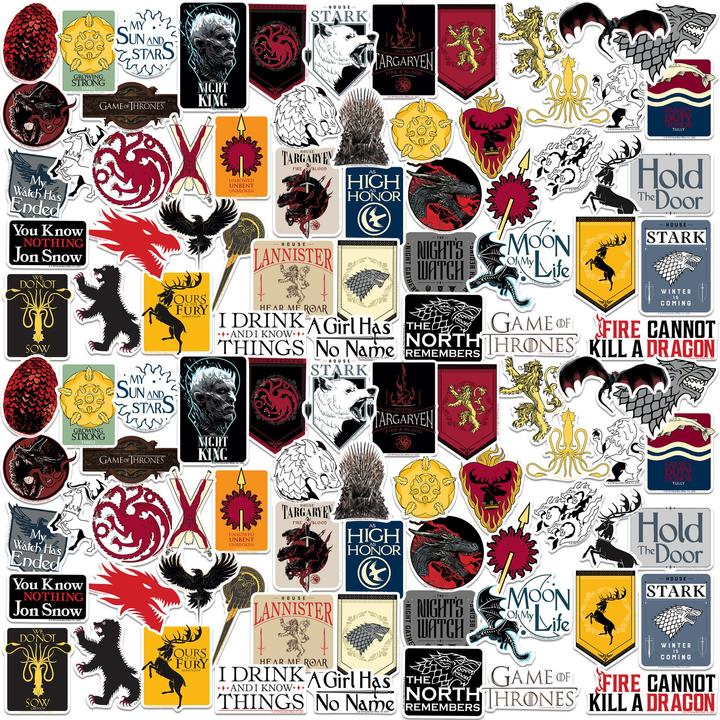 Produktbild Game of Thrones Sortierte Designs Aufkleber Deluxe 100erPack Vinyl