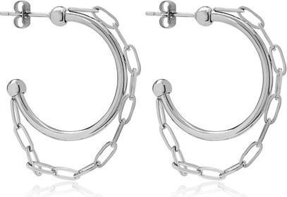 Produktbild Trolli Troli - Steel round earrings with chains VESE0584S (L)