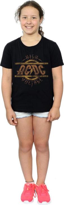 Produktbild AC/DC High Voltage BaumwollTShirt mit DistressedLogo Mädchen (152, 158)