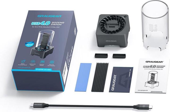 Image du produit Graugear Station d'accueil USB 4.0 f. M.2 PCIe Gen4x4 NVMe SSD