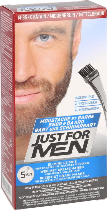 Image du produit Just For Men Gel d'entretien Brush-In-Color brun moyen, 1 pc. Gel (Brun moyen)