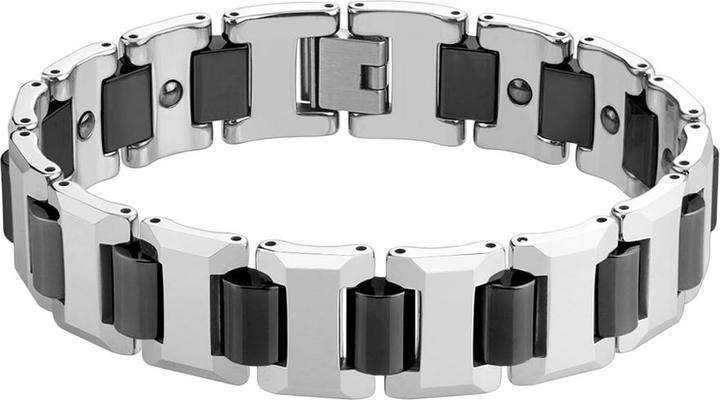 Produktbild Star Piercing Gliederarmband silber und schwarz Kanten gebrochen (Wolfram, ohne Messing)