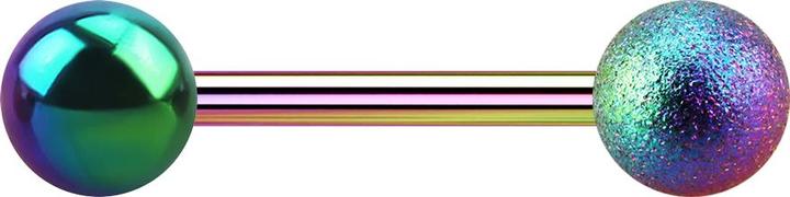Actual product image Star Piercing Barbell coloured with ball and speckled ball (without brass, Surgical steel 316L)