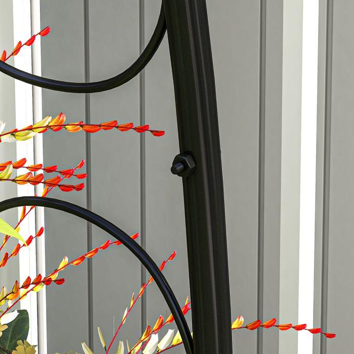 Produktbild Swisshandel24 Rosenbogen Torbogen, Stahl 125x37x230 cm Gartenbogen für Kletterpflanzen Schwarz (125 cm, 37 cm)