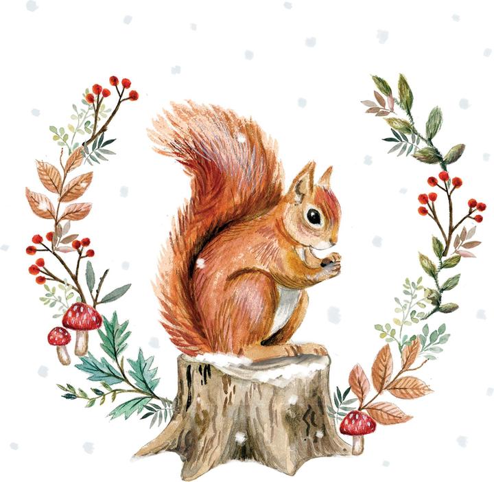 Produktbild Ambiente Eichhörnchen und Herbstkranz (20 x, 33 x 33 cm)