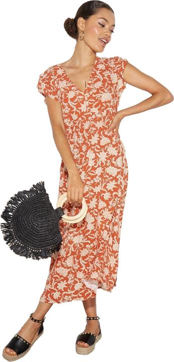 Immagine prodotto Dorothy Perkins Vestito Midi Piccola Floreale Collo con Bottoni Volant Donna (32 D)