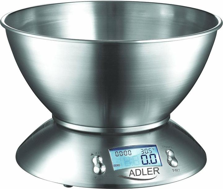Actual product image Adler AD 3166 Kitchen Scale Stainless Steel Worktop Oval Electronic Kitchen Scale