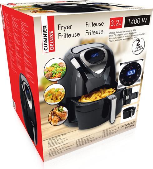 Cuisinier Deluxe Fryer hot-air digital 1400W Ti