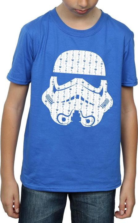 Actual product image Star Wars Boys Christmas Stormtrooper Helmet T-Shirt (140, 146)