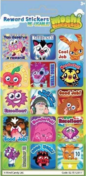 Actual product image Moshi Monsters Foil Characters Reward Stickers