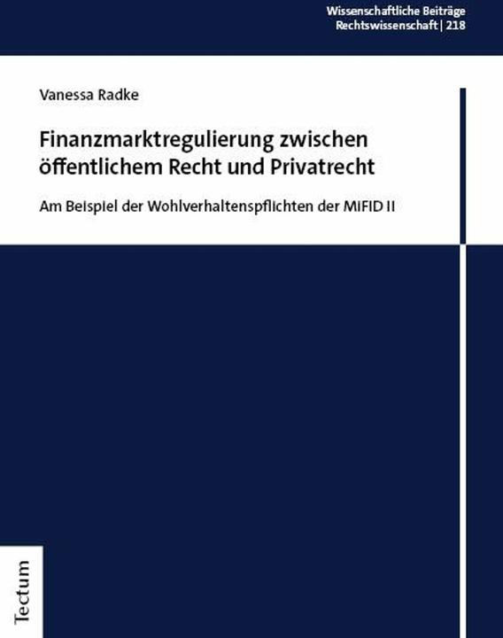 Actual product image Radke:Finanzmarktregulierung zwischen ö (German, Vanessa Radke, 2024)