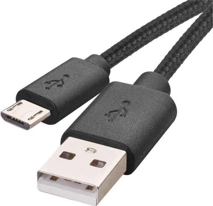 Actual product image Emos USB cable 2.0 A plug - micro B plug 2m, black (2 m, USB 2.0)