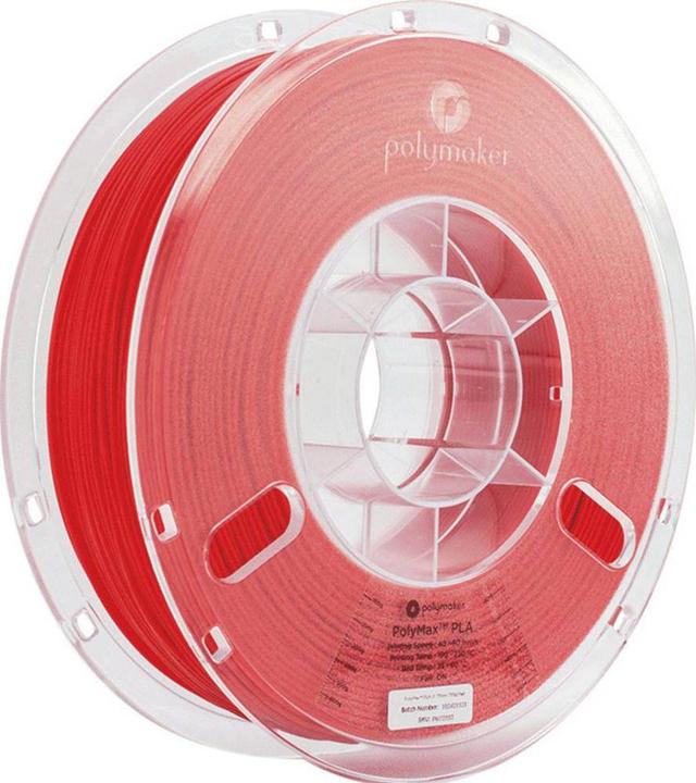 Produktbild Polymaker 70153 - Filament - PolyMAX PLA - rot - 750 g (Tough PLA, 1.75 mm, 750 g, Rot)