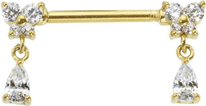 Immagine prodotto Bijouteria Piercing petto (Acciaio chirurgico 316L, Rivestimento PVD (color oro))