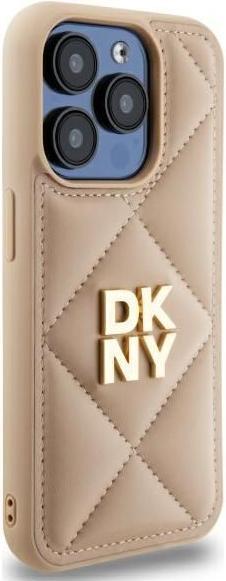Actual product image DKNY DKHCP15LPQDSLE iPhone 15 Pro 6.1" beżowy/beige Quilted Stack Logo (Apple iPhone 15 Pro)
