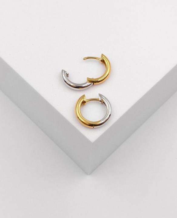 Actual product image Muau Creoles (750, White gold, 18 K yellow gold)