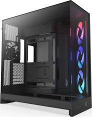 Image du produit NZXT H9 Flow RGB (2025) All Black Midi Tower ATX Gaming Gehäuse schwarz mit Glasfenster
