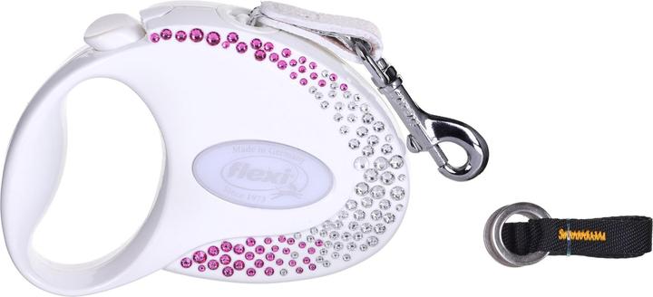 Actual product image Flexi Glam Composition with Swarovski crystals S - Dog Retractable Leash - 3 m - White (S, Dog, General)