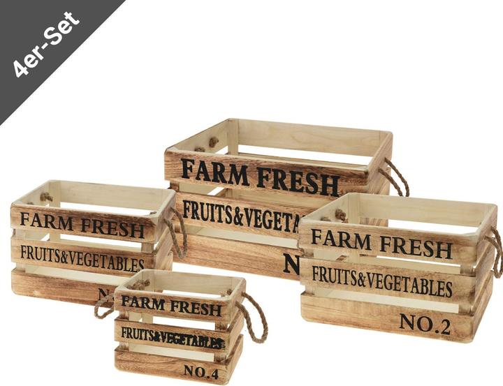 Immagine prodotto Natura Punto Set di 4 scatole decorative in legno con manici in corda