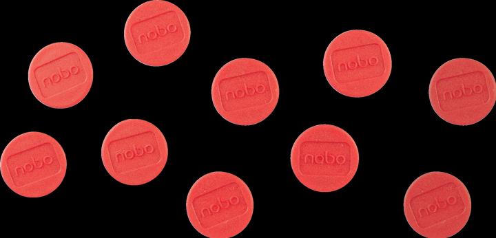 Produktbild Nobo Magnet rund 13mm 1915286 rot 10 Stück (10 x)
