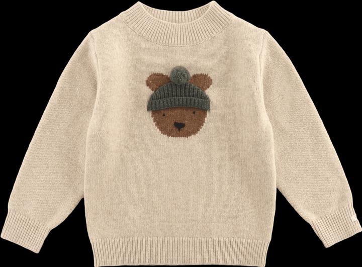 Donsje Denn Merinowollpullover Bär - Biscotti Melange (5, 6)