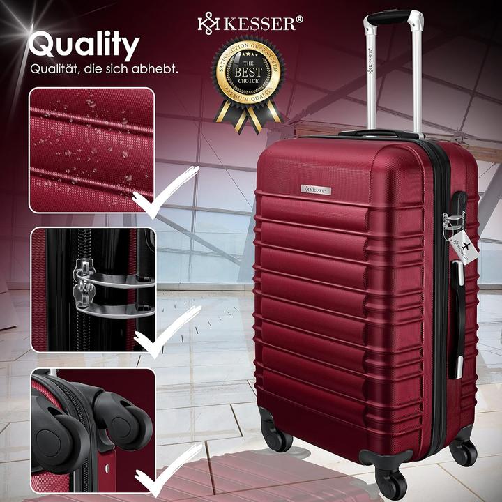 Produktbild Kesser 3tlg. Hartschalenkofferset mit Kofferwaage (120 l, M (50 - 90l), XL (ab 115l))