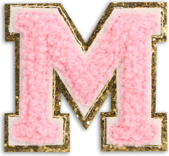 Actual product image PhoneLook Autocollant sticker pour téléphone/tablette/ordinateur brodé en 3D rose Lettre M