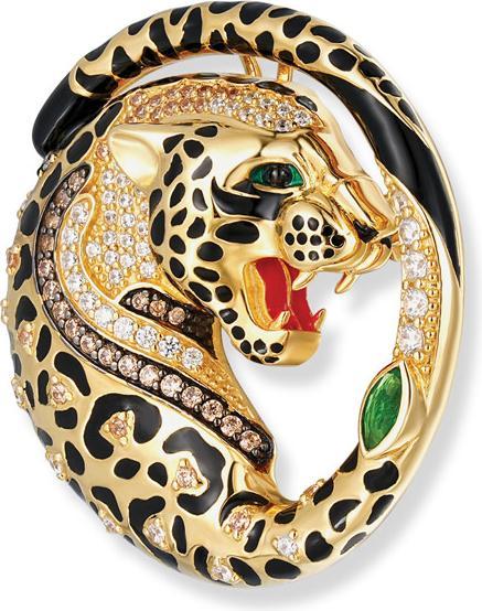 Produktbild Seinerzeit Kiani Leoparden Anhänger/Brosche (Silber 925, Emaille)