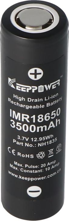 Image du produit Keeppower Batterie IMR18650 - (Flat Top) (1 pcs, 18650, 3500 mAh)