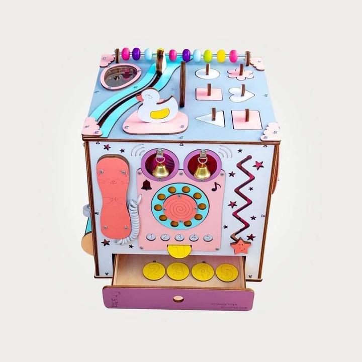 Produktbild Activity Board Sensorisches spielzeug, Motorikcenter, Activity würfel Busycube, Montessori Spielzeug - Rosa