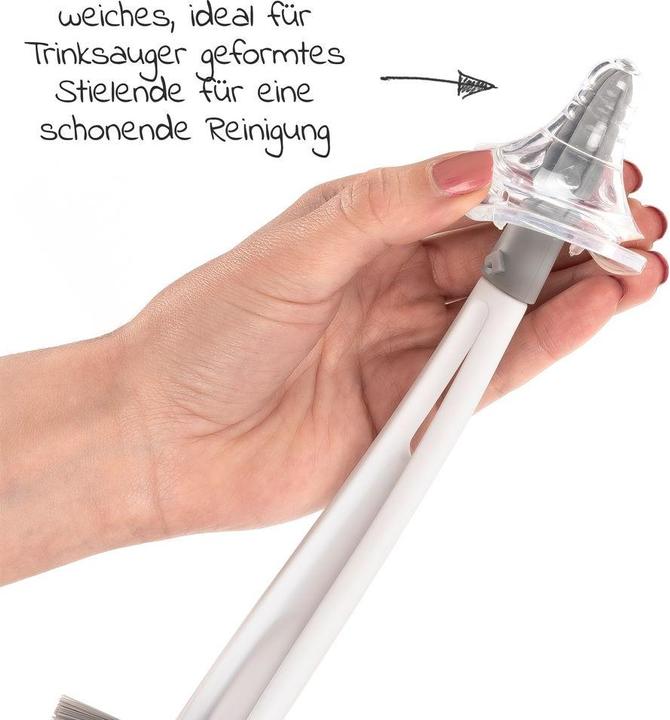 Actual product image MiaMia Cleaning accessories Bottle brush with integrated teat brush - grey
