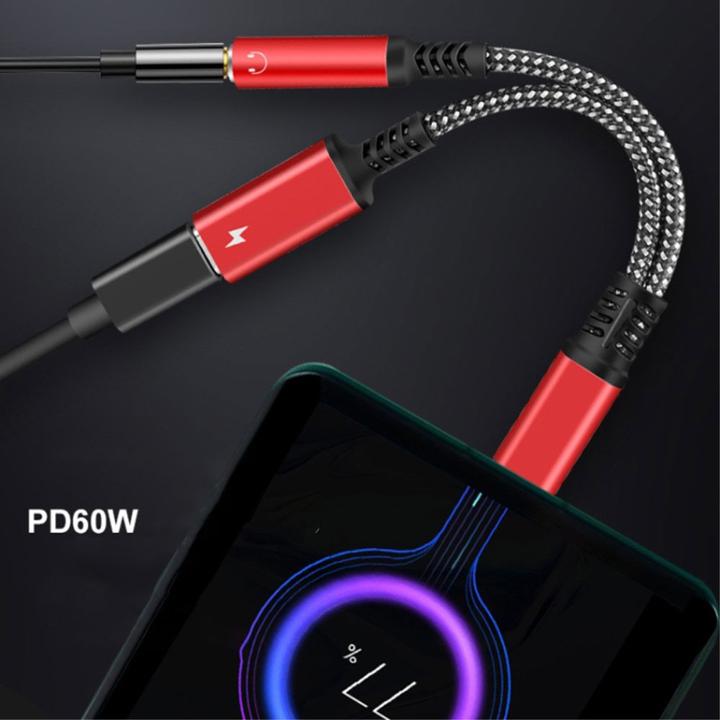 Actual product image Apfelkiste USB C auf 3.5mm Kopfhöreranschluss und USB C Port Nylon Kabel mit Power Delivery (60W) (USB Type C, USB Type C, 3.5mm jack)