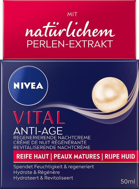 Actual product image NIVEA Vital Anti-Age Regenerating Night Cream Pot 50 ml (50 ml, Night cream)
