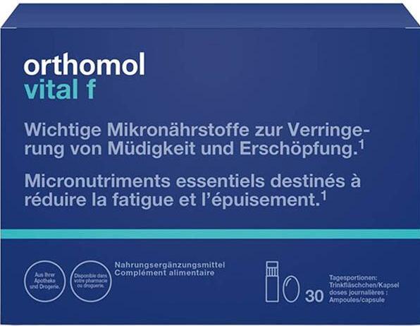 Nutritional values and ingredients Pharma Medica ORTHOMOL Vital f drinking amp 30 pcs. (30 Piece, Ampoule, 1197 g)