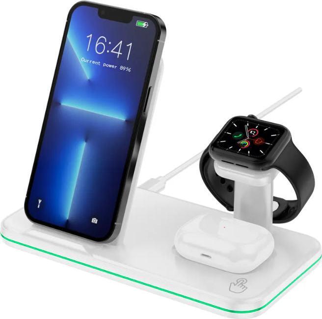 Actual product image Hermex 3-in-1 Charging Station for Smartphone Smartwatch Headphones Docking Station (15 W)