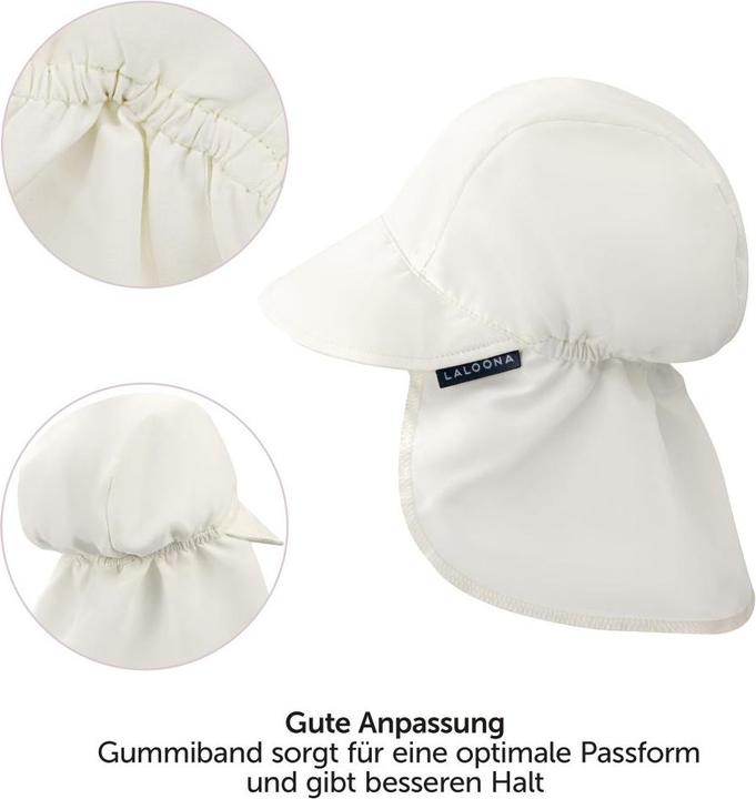 Actual product image La Loona LaLoona baby caps & baby hats Peaked cap with neck protection UPF 80 - Offwhite -