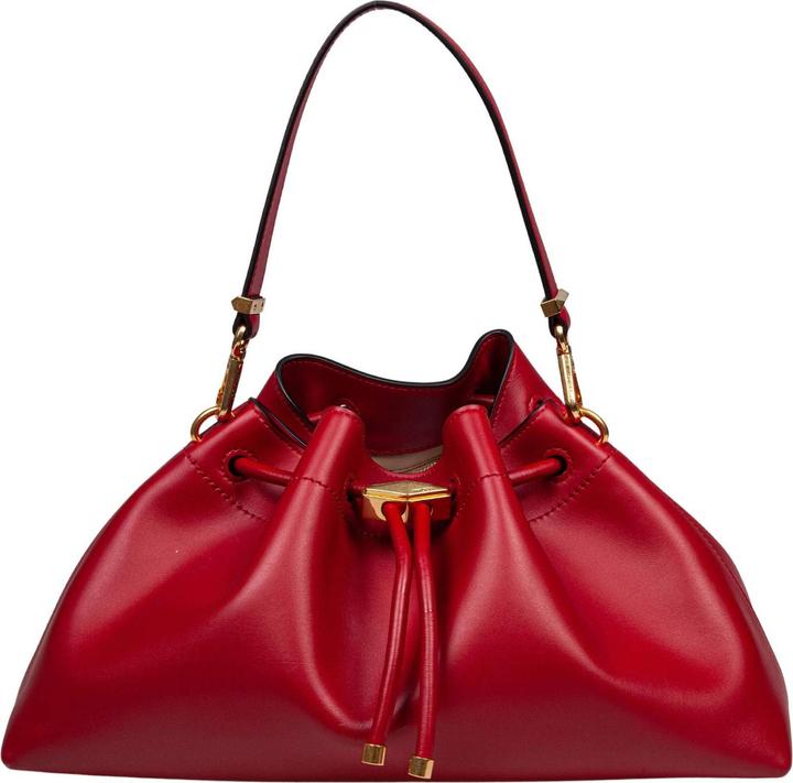 Jimmy Choo bucket bag in red color leather