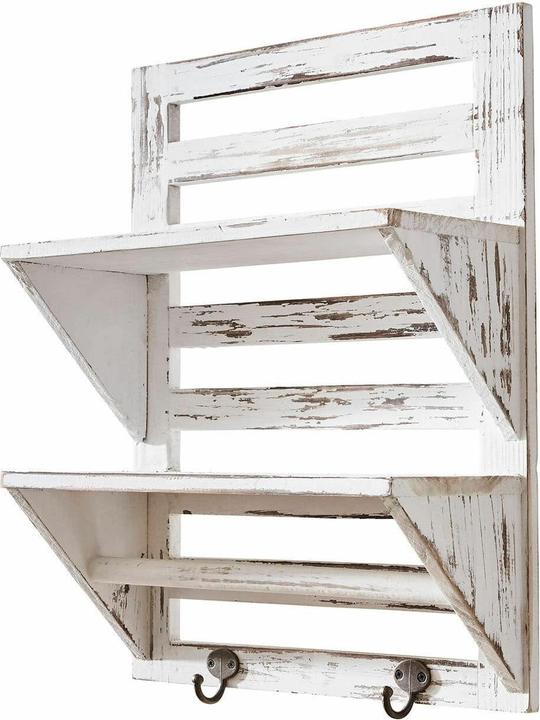 Actual product image Loberon Wall shelf Valeriana antique white (32 x 14 x 42 cm)
