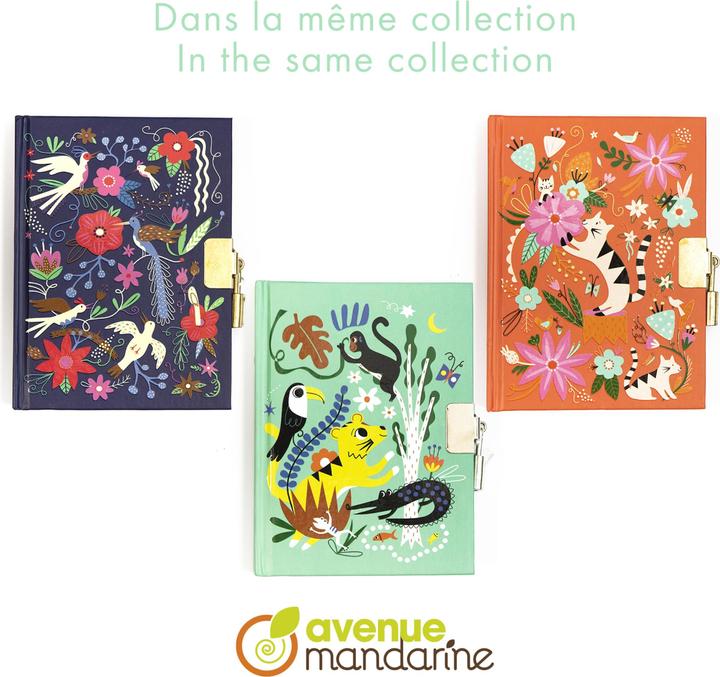 Image du produit Avenue Mandarine Journal intime, Jungle - (11 x 14 cm, À rayures, Couverture rigide)
