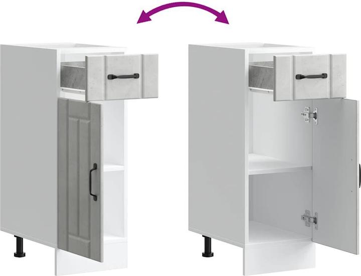 Actual product image VidaXL Kitchen base unit Lucca Concrete grey Wood-based sink base unit (30 x 46 x 81.5 cm)