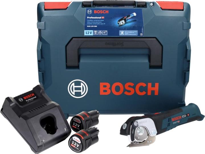 Image du produit Bosch Professional Bosch GUS 12V-300 Professional Cisaille universelle sans fil avec boîtier L-Boxx + 2x Batteries GBA