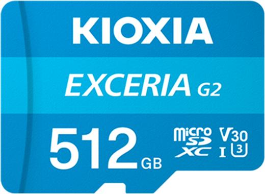 Immagine prodotto Kioxia Micro Sd 512gb Exceria G2 Con Adattatore (512 GB, microSDHC, U3, UHS-III)