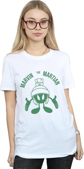 Actual product image Looney Tunes Womens/Ladies Marvin The Martian Large Head Cotton Boyfriend T-Shirt (XXL)